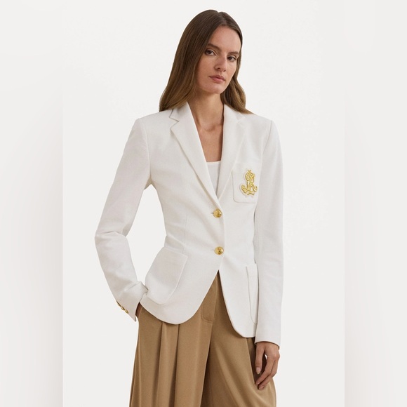 Lauren Ralph Lauren ~ White Anfisa Bullion Jacquard Blazer - Picture 13 of 17